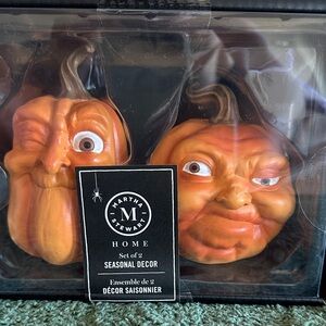 Martha Stewart Halloween 🎃 Pumpkin Otange Silly Eyes Goofy Set of 2 NEW!